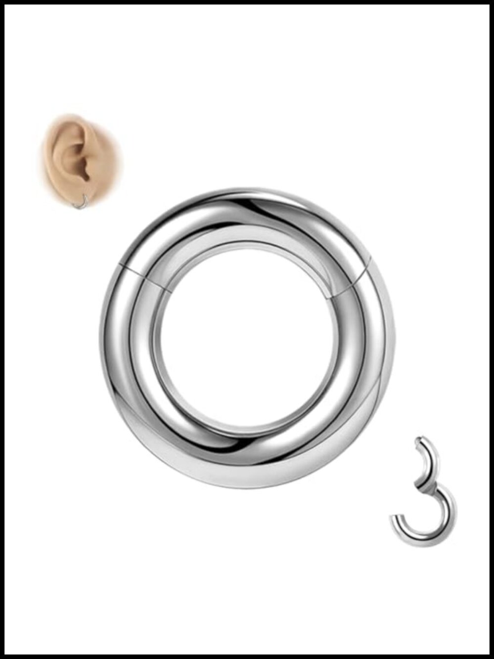 G23 Titanium Septum Rings Hinged Nose Hoop Piercing Jewelry